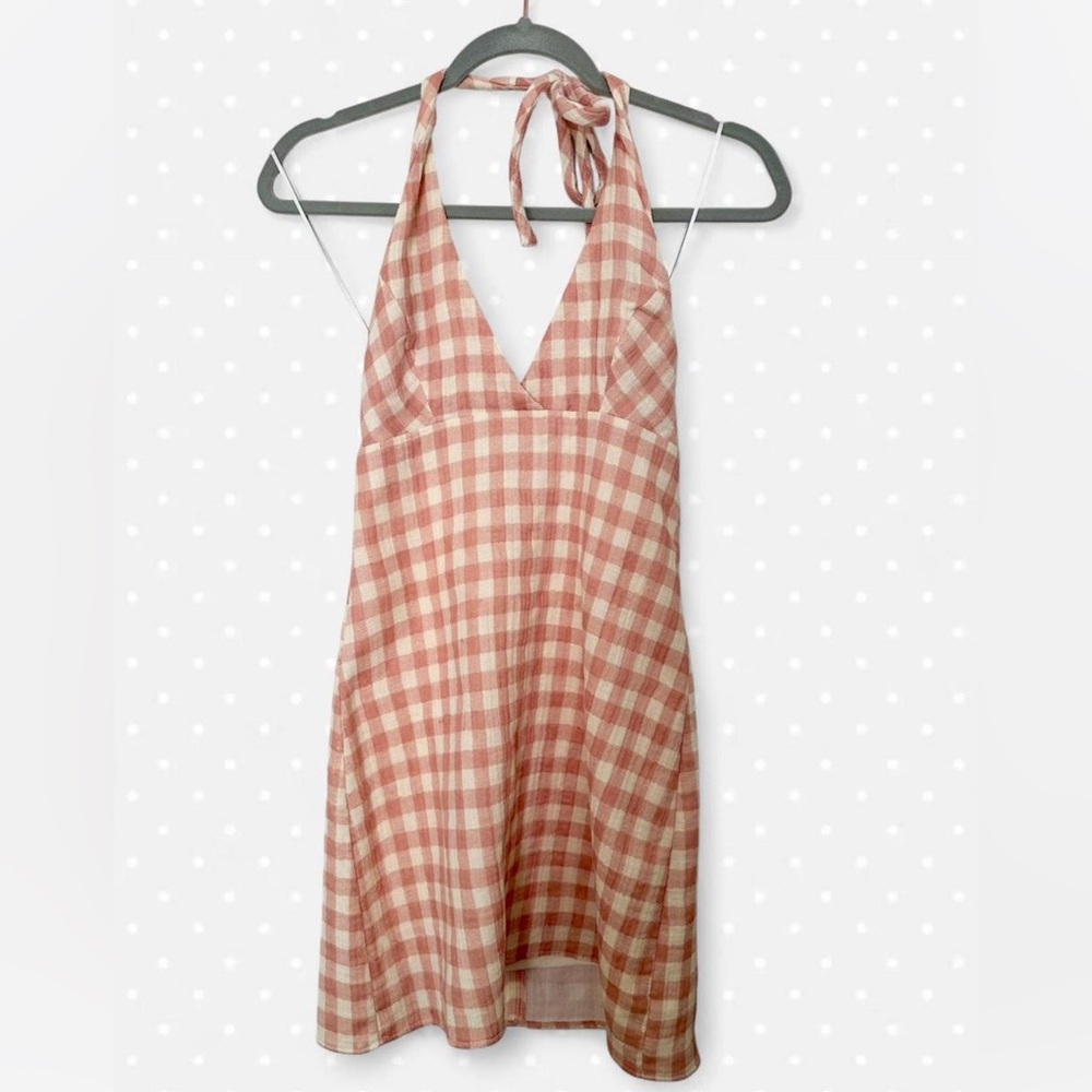 Zara Pink and Cream Plaid Top